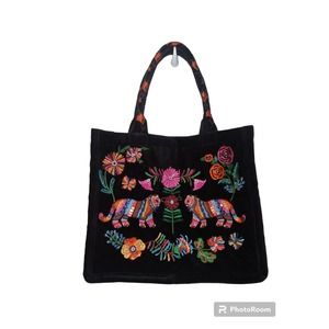 Corinne‎ Lent for Anthropologie Embellished Black Tote NWOT